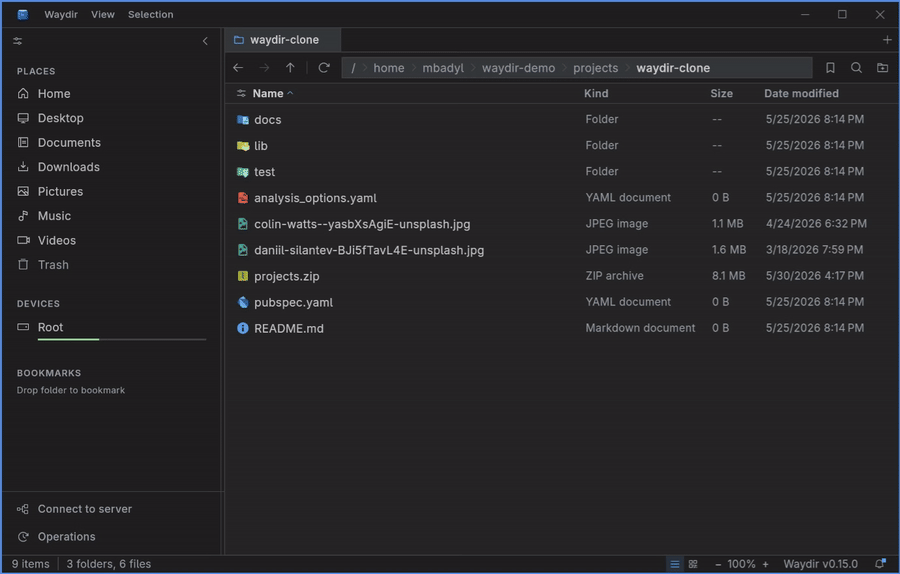 Waydir Quick Look image preview